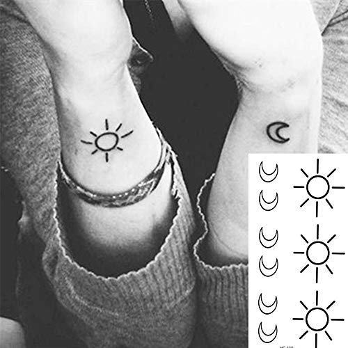 3pcs Water Transfer Tattoo Minimalist Small Sun Moon Tattoo Body Art W Ninthavenue Europe