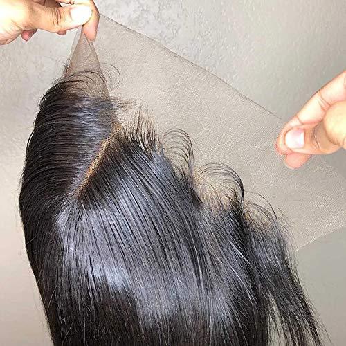 13x6 Transparent Lace Front Human Hair Wig Straight For Black Women Transparent HD Lace Frontal Wig Pre Plucked With Baby Hair 150% Density 22 inch Natural Black