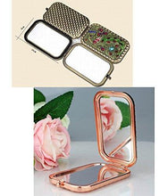 Load image into Gallery viewer, Vintage Compact Mirrors Travel Makeup Mirror Handbag Mirror, Flower Butterfly
