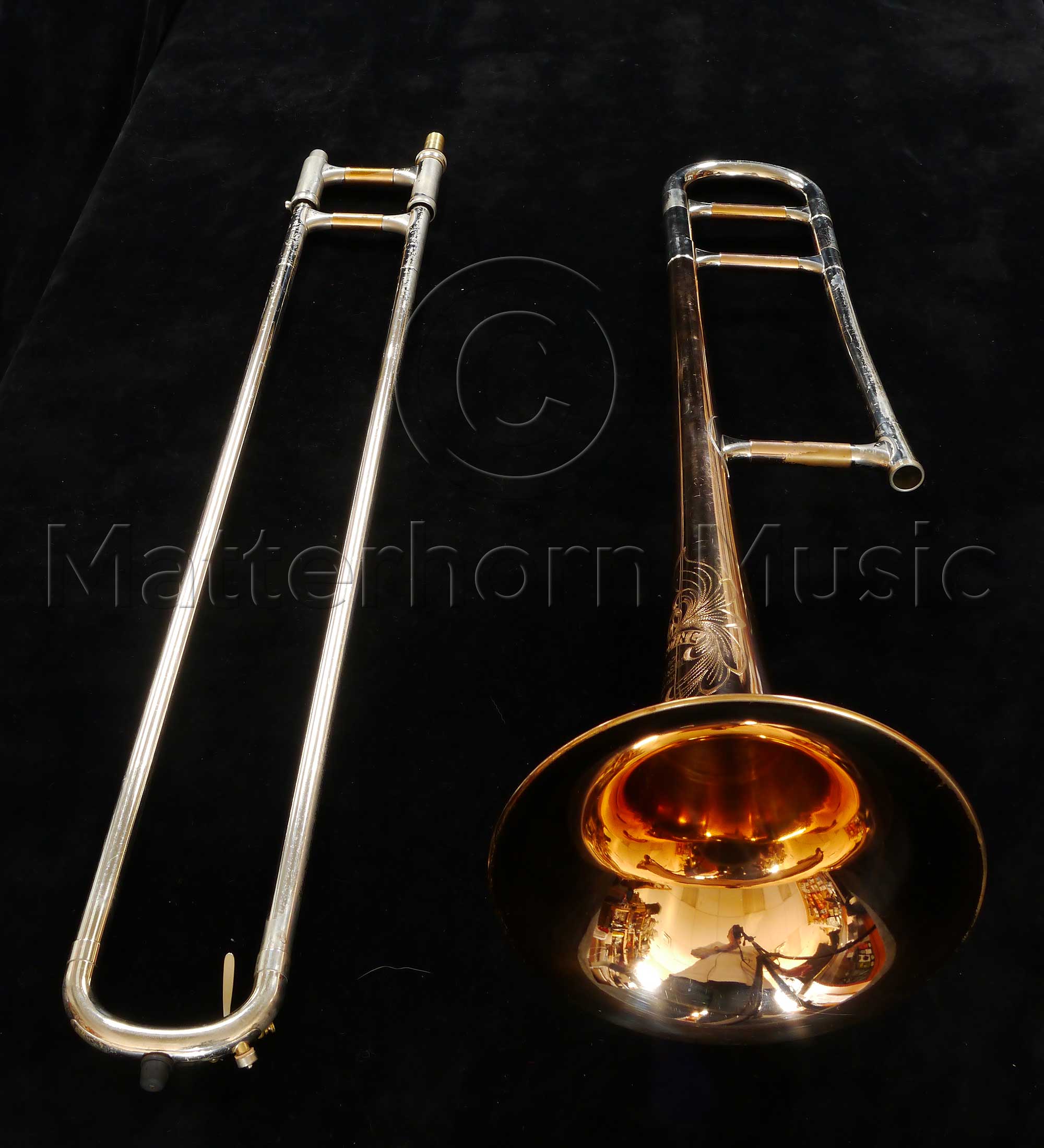 vintage trombone, Olds Recording tenor trombone, slide trombone