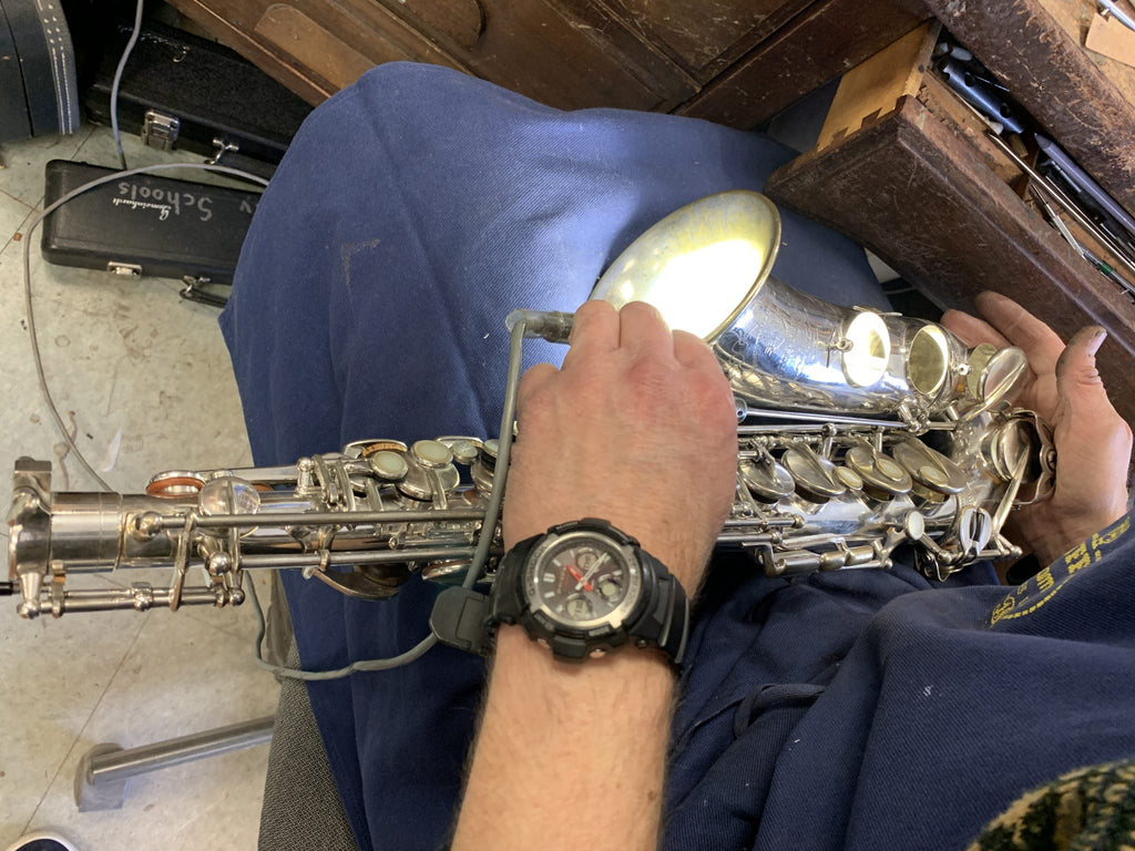 saxophone repair, Selmer Mark VI, 5 digit Mark VI, alto sax, silver plated