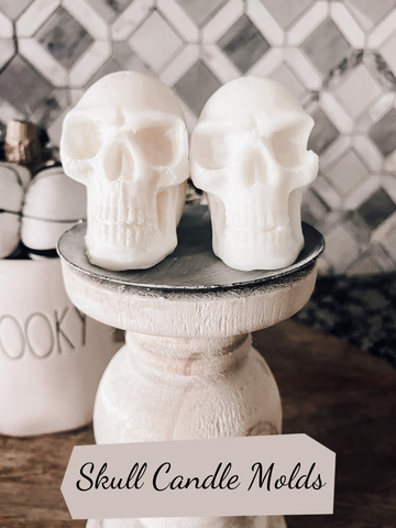 Skull candle molds for Halloween decor