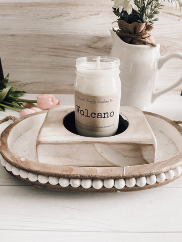 Jar candle in a dough bowl centerpiece