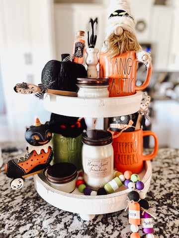 Halloween tiered tray decor display 