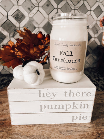 Fall candle scent in a soy wax candle 