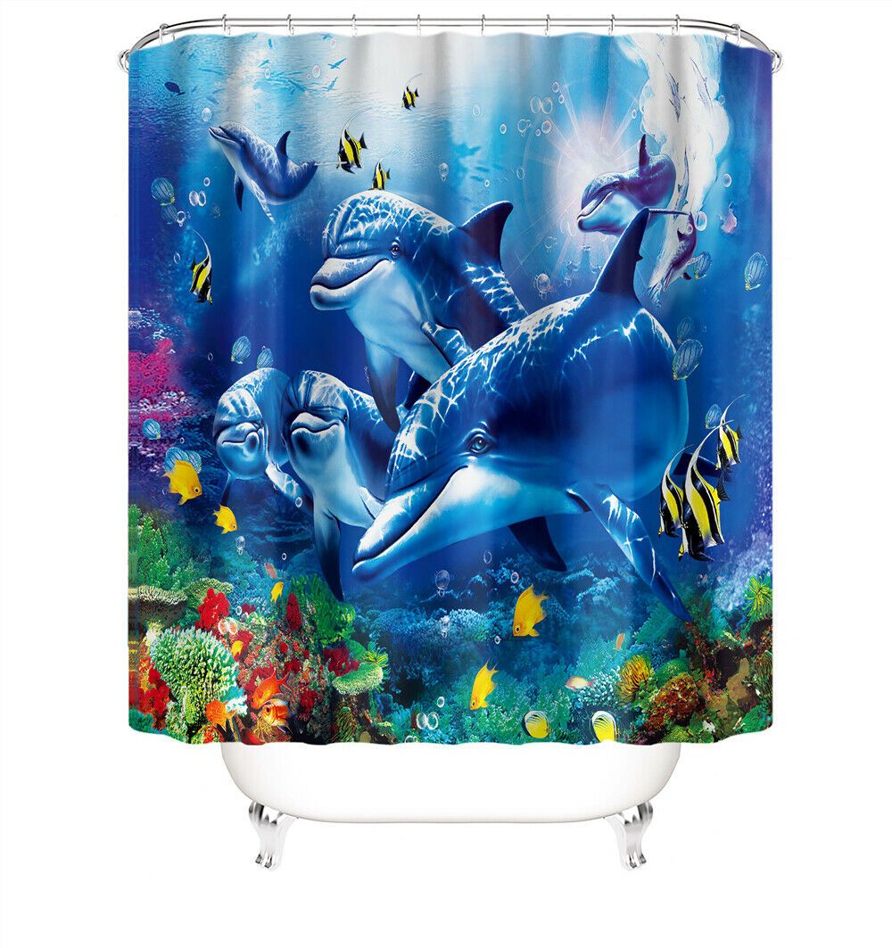 Dolphins Fabri Shower Curtain
