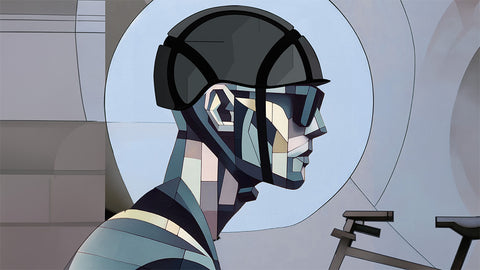 Man riding with the newton-Rider N1 helmet