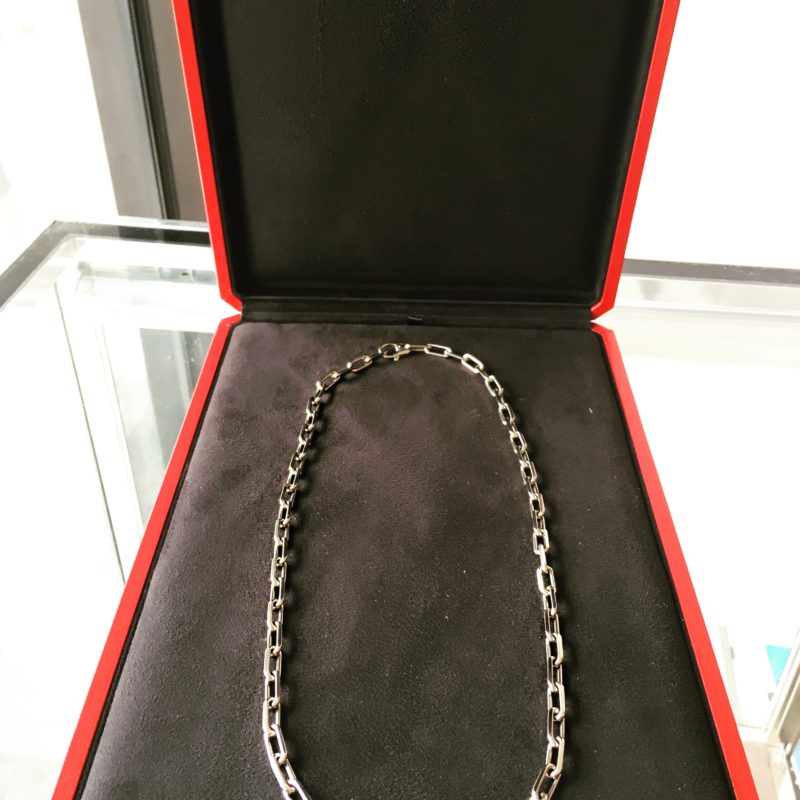 cartier santos necklace white gold