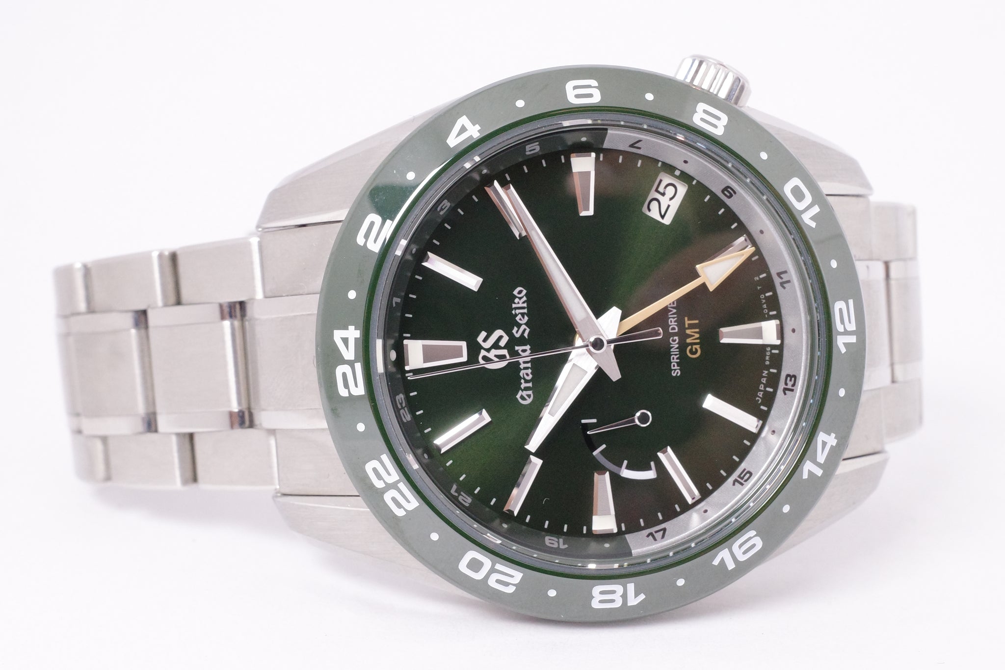 GRAND SEIKO SPRING DRIVE GMT BGE257 GREEN CERAMIC BEZEL – Honolulu Time