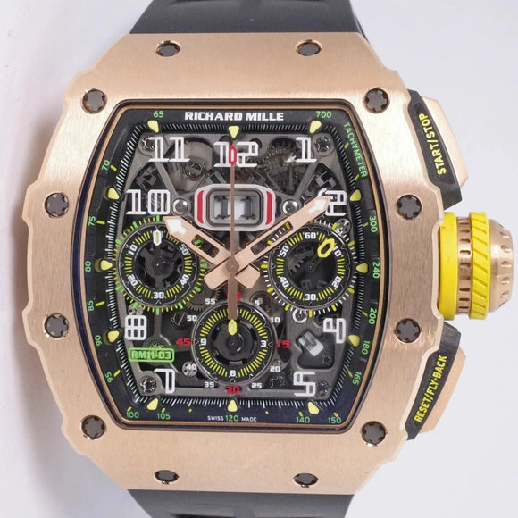 RICHARD MILLE FULL ROSE GOLD CHRONOGRAPH RM11-03 BOX & PAPERS $345,000