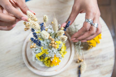 Making dried flower bells