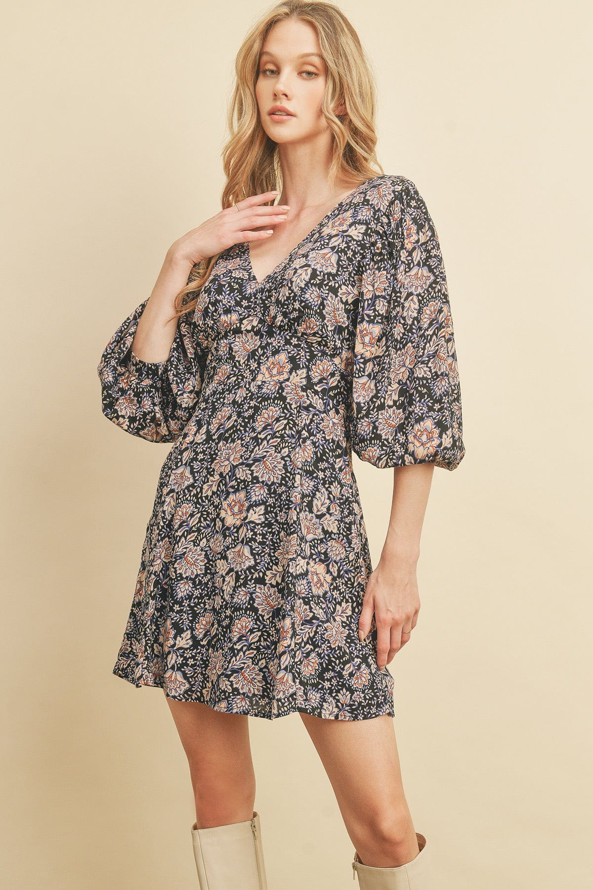 Floral Midi Dress Side Cut Out Brazil Beauty by Sage The Label