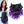 Load image into Gallery viewer, 16 inches Purple Ombre Clip In Hair Extensions 8Pcs Set 100g Black to Purple Brazilian Human Hair
