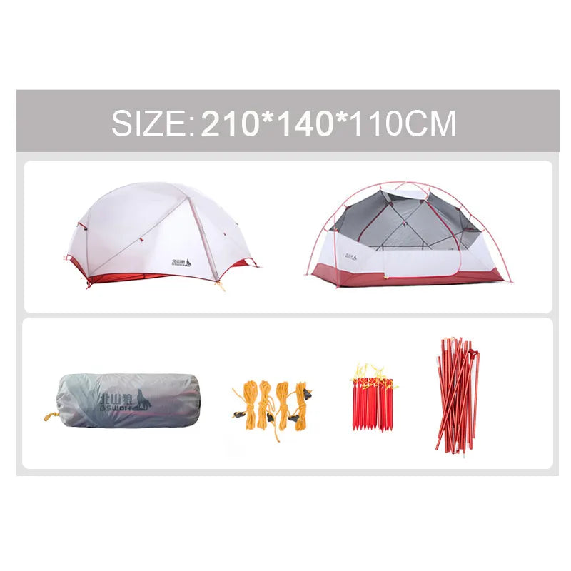 BSWolf 2 Persons Camping Tent Ultralight 20D 380T Nylon Double Layer Waterproof - Image 7