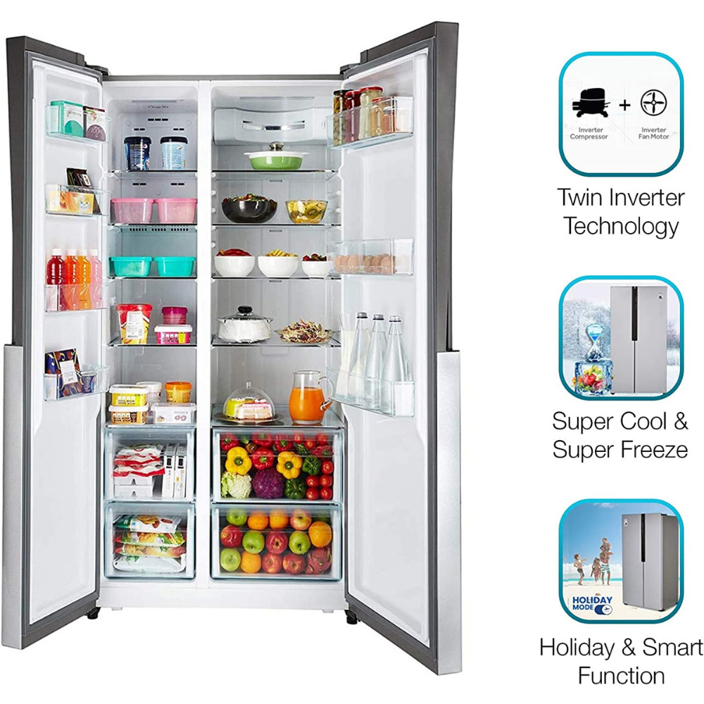 29+ Haier 565 l with inverter side by side door refrigerator hrf 619ss silver information