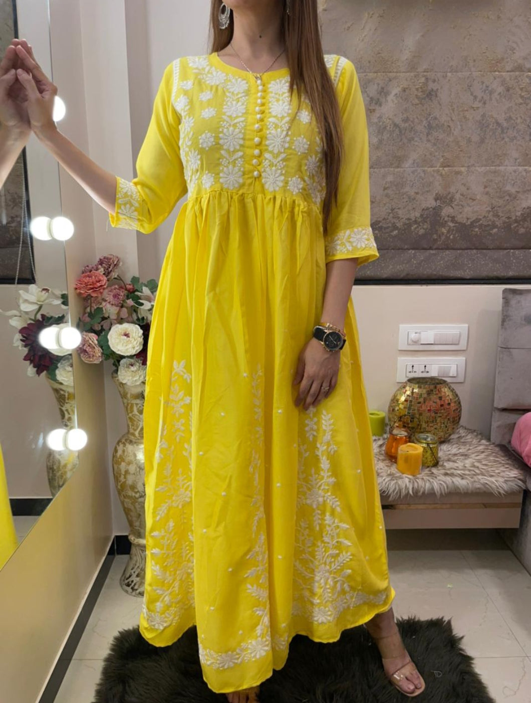 Yellow Umbrella Dress – khushifashionhub