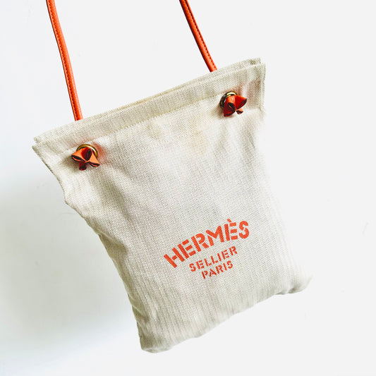 Hermes Hermes Aline Sellier Paris 24cm White Cotton Small Shoulder