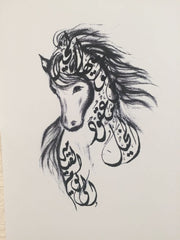 calligraphie arabe cheval