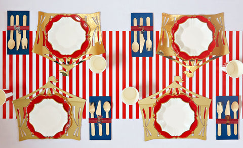 Red white and blue tablescape