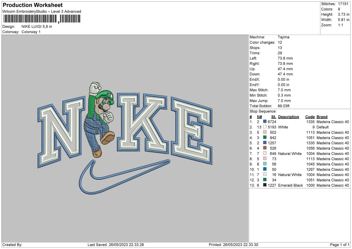 Nike Luigi Embroidery File 6 sizes – Embropedia
