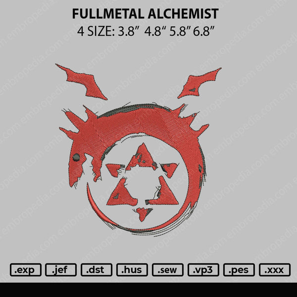 Fullmetal Alchemist Symbol Embroidery File -  Canada