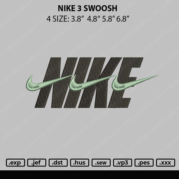 Nike 3 Swoosh Embroidery File 4 size – Embropedia