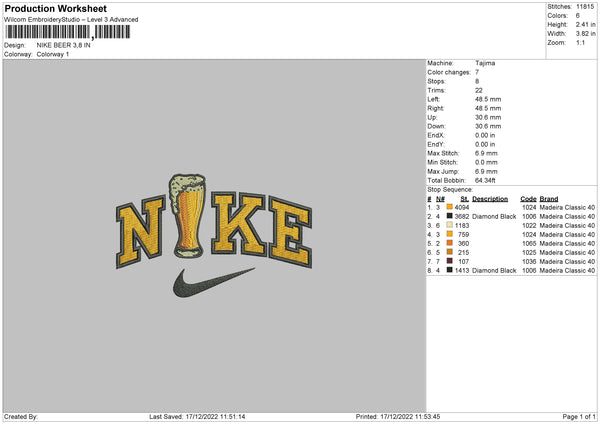 Nike Beer Embroidery File 6 sizes – Embropedia