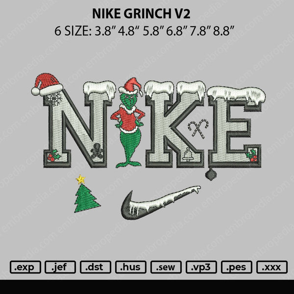 Nike Grinch V2 Embroidery File 6 sizes – Embropedia