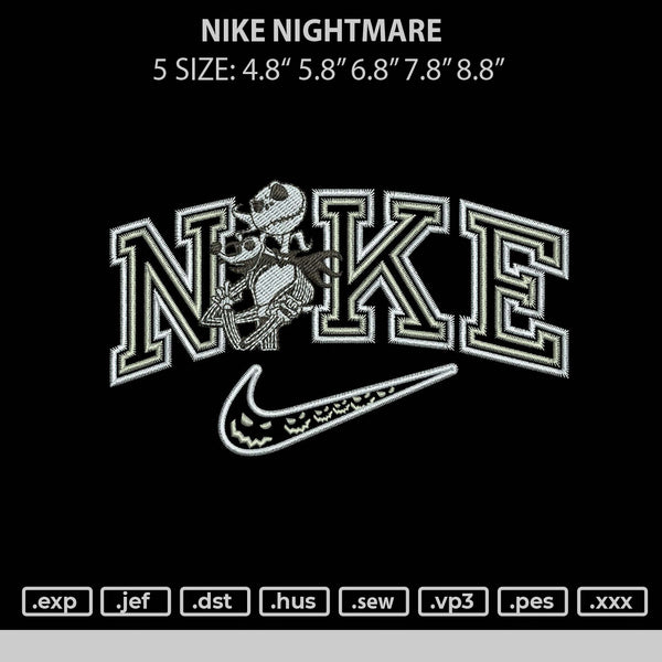 Nike Nightmare Embroidery File 6 sizes – Embropedia