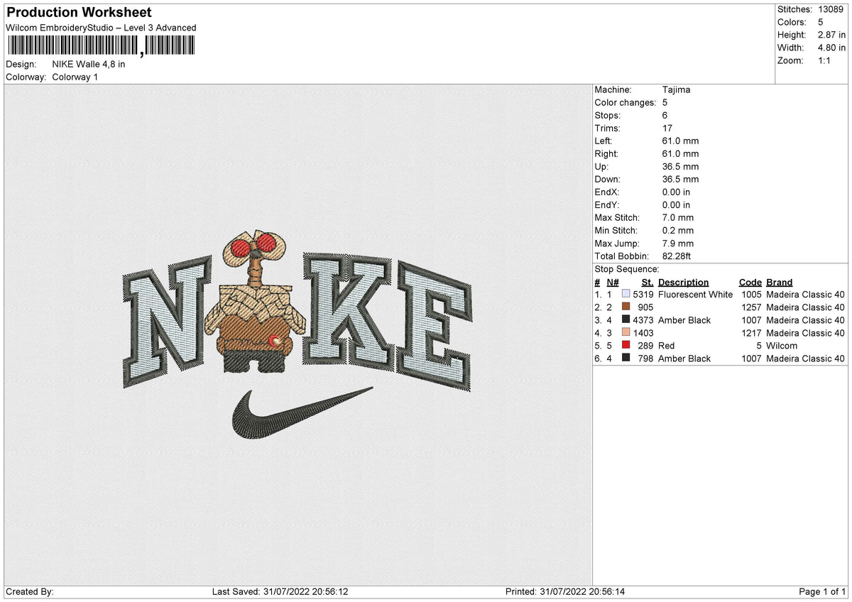 Nike Walle Embroidery File 6 Sizes – Embropedia