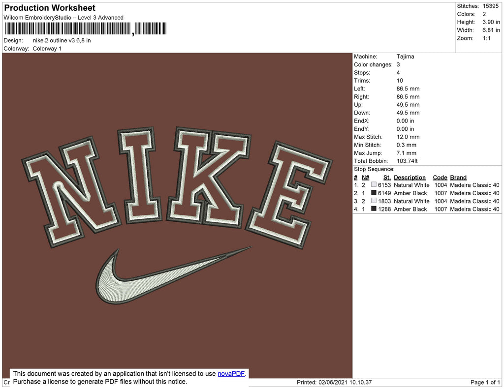 Nike 2 Outline V3 Embroidery File 4 size – Embropedia