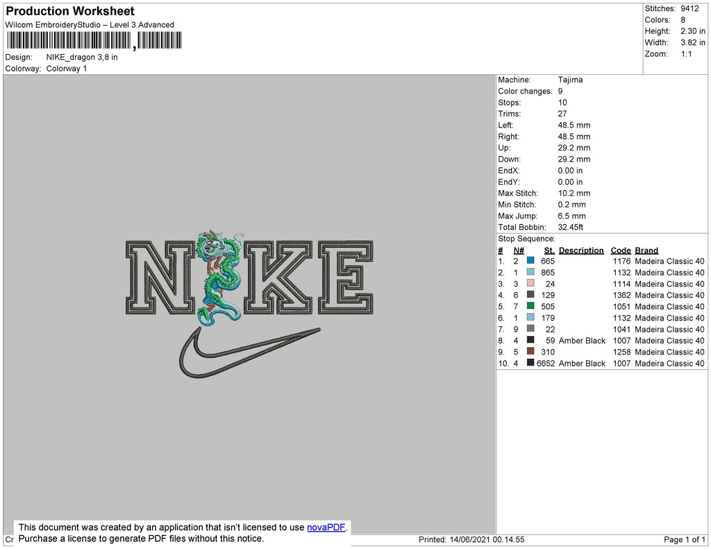 Nike Dragon Embroidery File 4 size – Embropedia