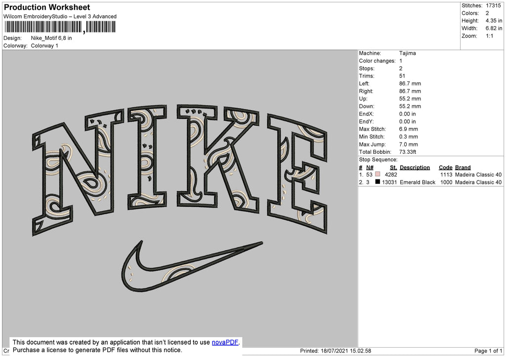 Nike Pattern Embroidery File 4 size – Embropedia
