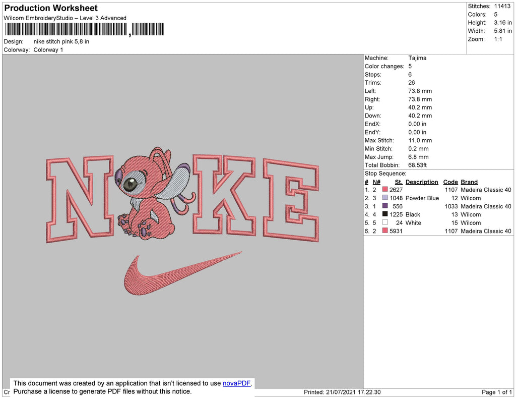Nike Stitch Pink Embroidery File 4 size – Embropedia
