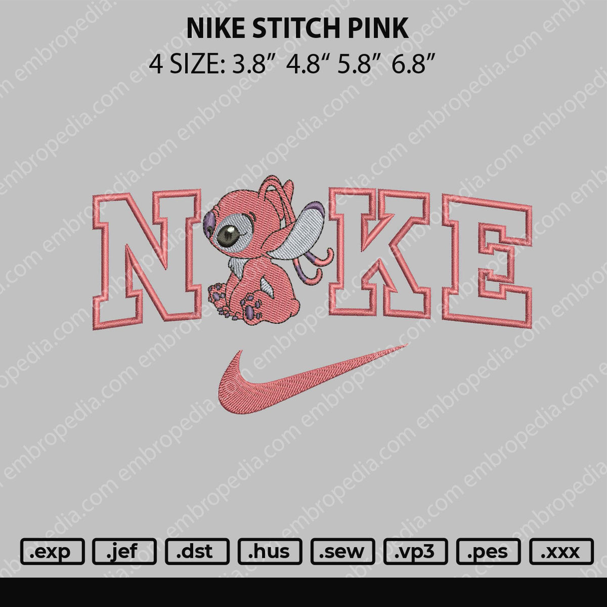 Nike Stitch Pink Embroidery File 4 size – Embropedia