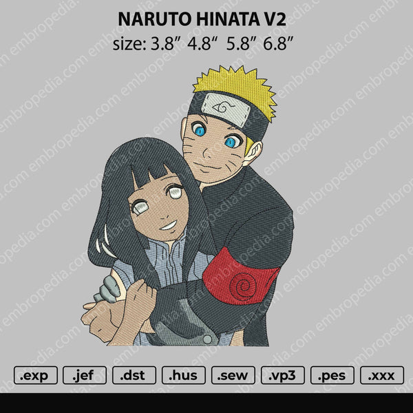Anime Embroidery Naruto Hinata Chibi Kiss - A.G.E Store