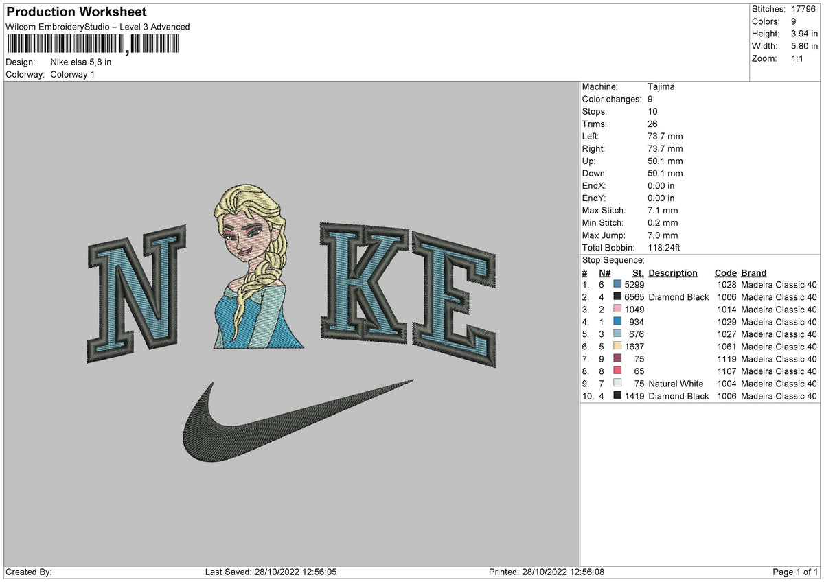 Nike Elsa Embroidery File 6 sizes – Embropedia