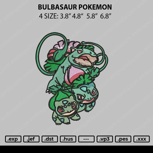 Bullbasaur Pokemon Embroidered Patch - EmbroSoft