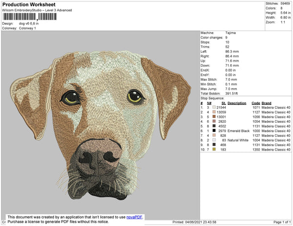 Dog Head V6 Embroidery File 4 size – Embropedia