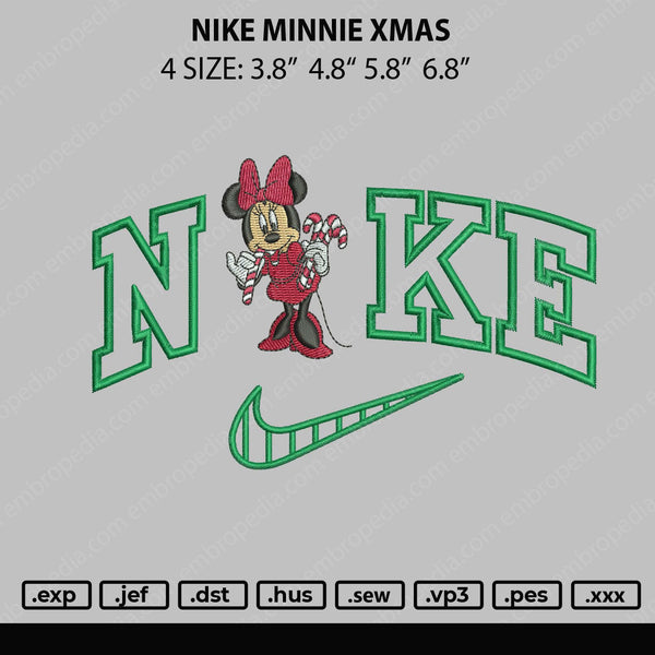 Nike Minnie Xmas Embroidery File 4 size – Embropedia