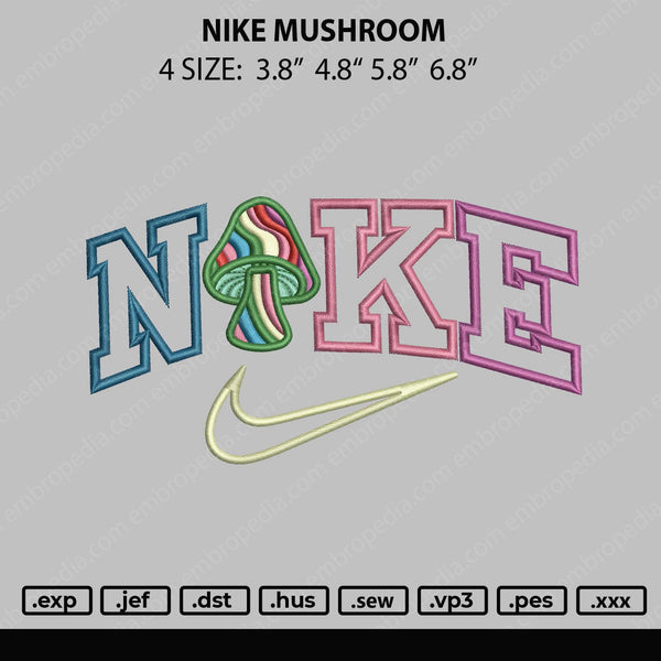 Nike Mushroom Embroidery File 4 size – Embropedia
