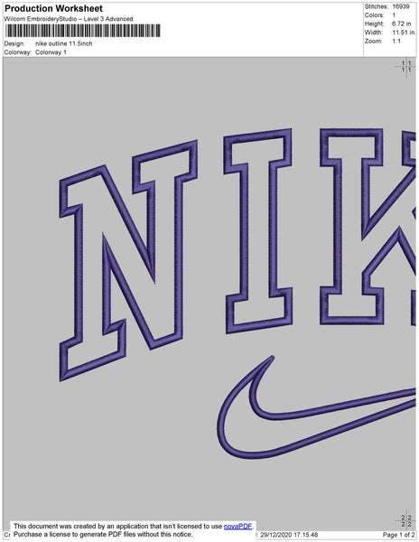 Nike Outline Swoosh Embroidery File 10 size – Embropedia