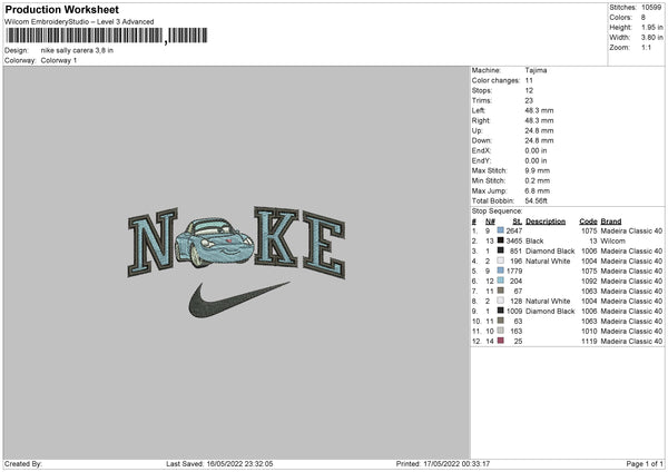 Nike Sally Carera Embroidery File 4 size – Embropedia