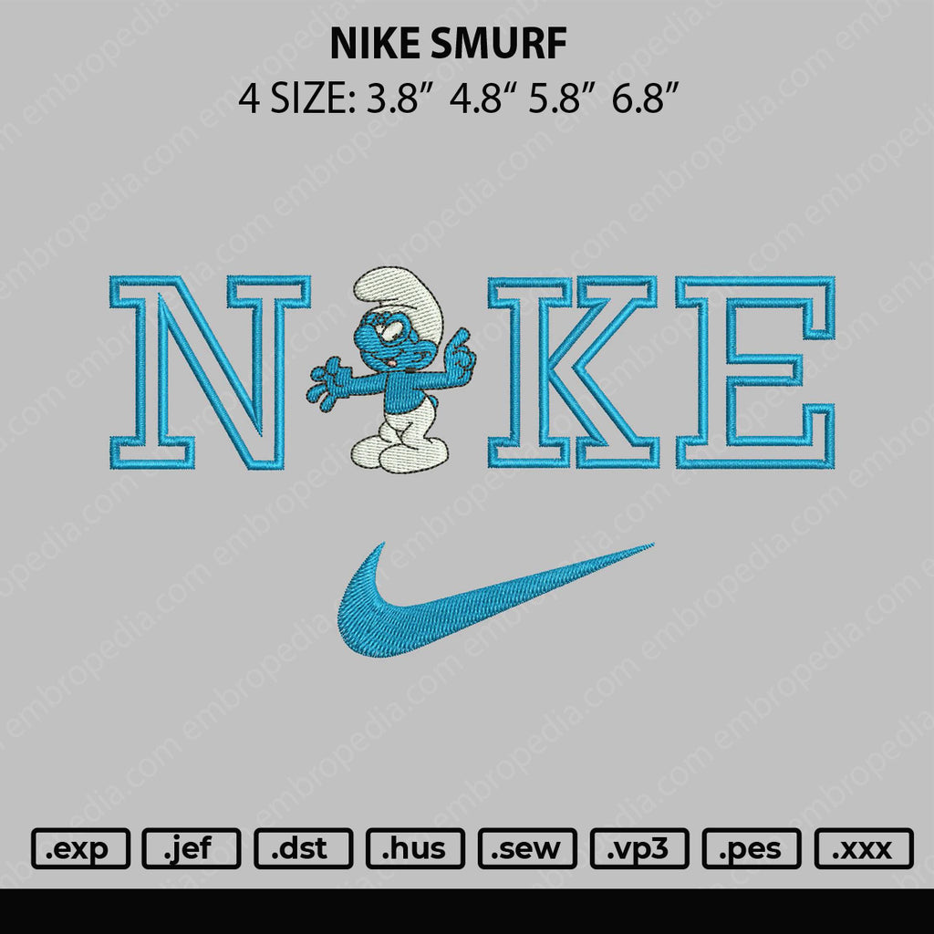 Nike Smurf Embroidery File 4 size – Embropedia