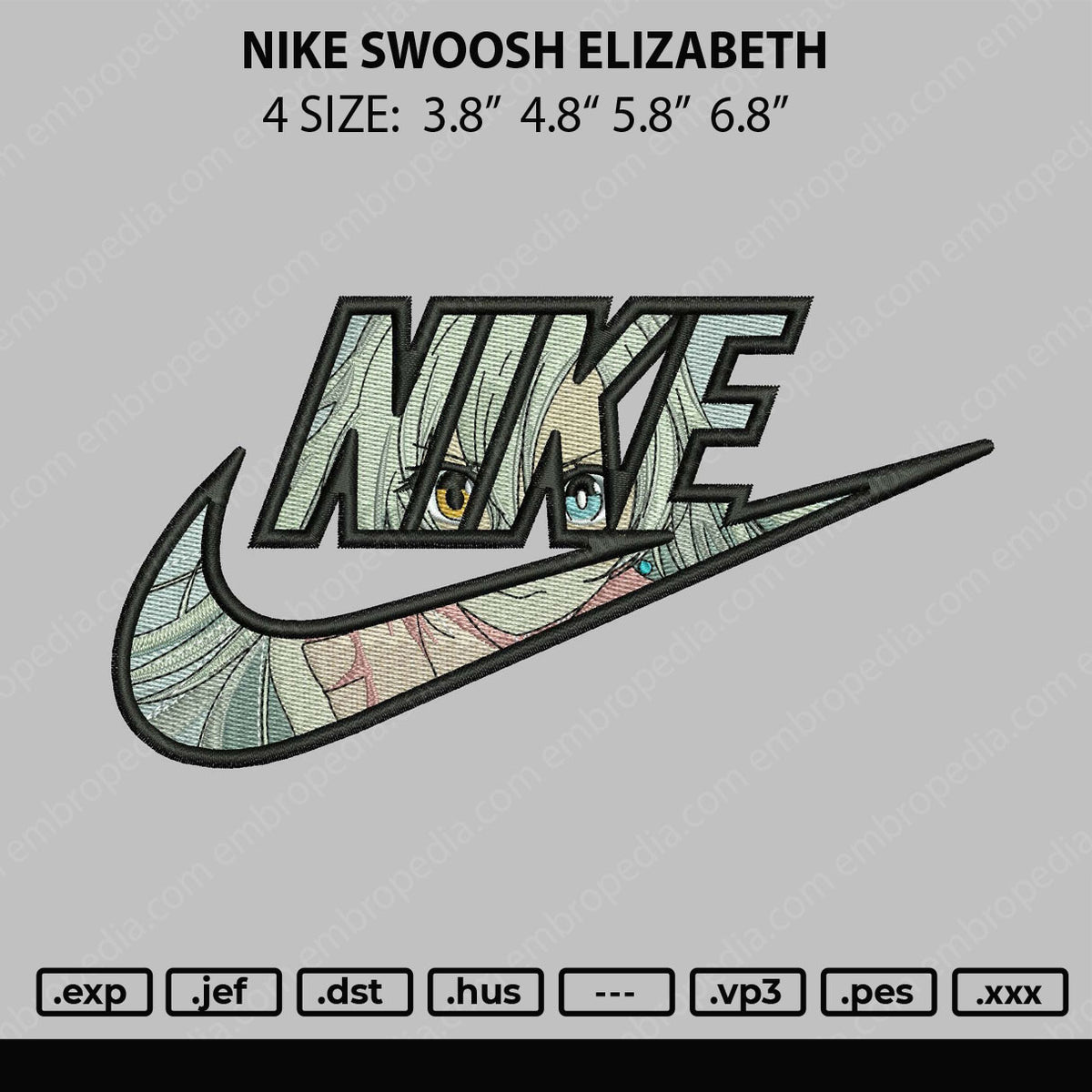Nike Elizabeth Embroidery File 4 size – Embropedia