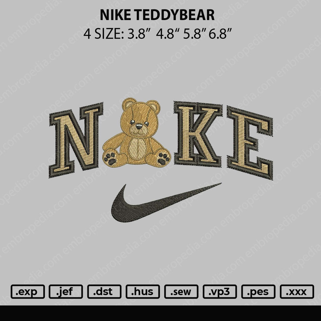 Nike TeddyBear Embroidery File 4 sizes – Embropedia
