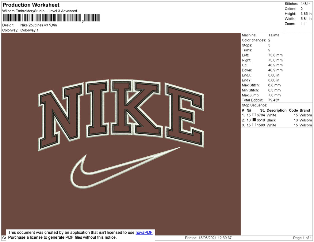 Nike 2 Outline V3 Embroidery File 9 size – Embropedia