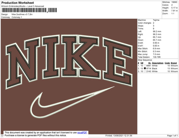 Nike 2 Outline V3 Embroidery File 9 size – Embropedia