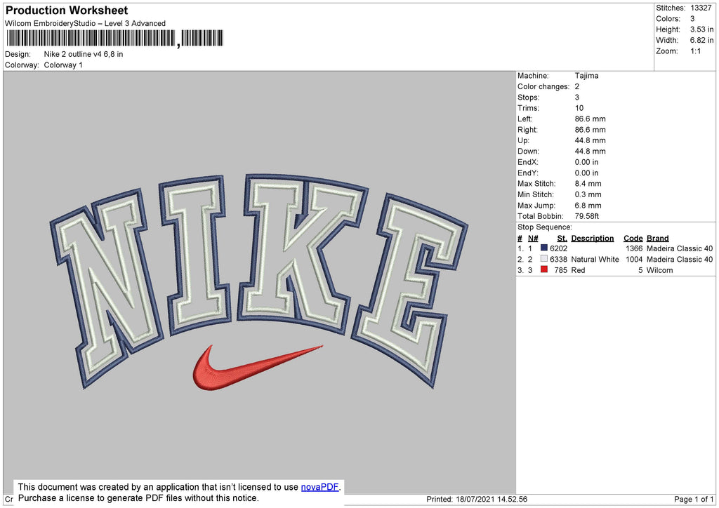 Nike 2 Outline V4 Embroidery File 4 size – Embropedia