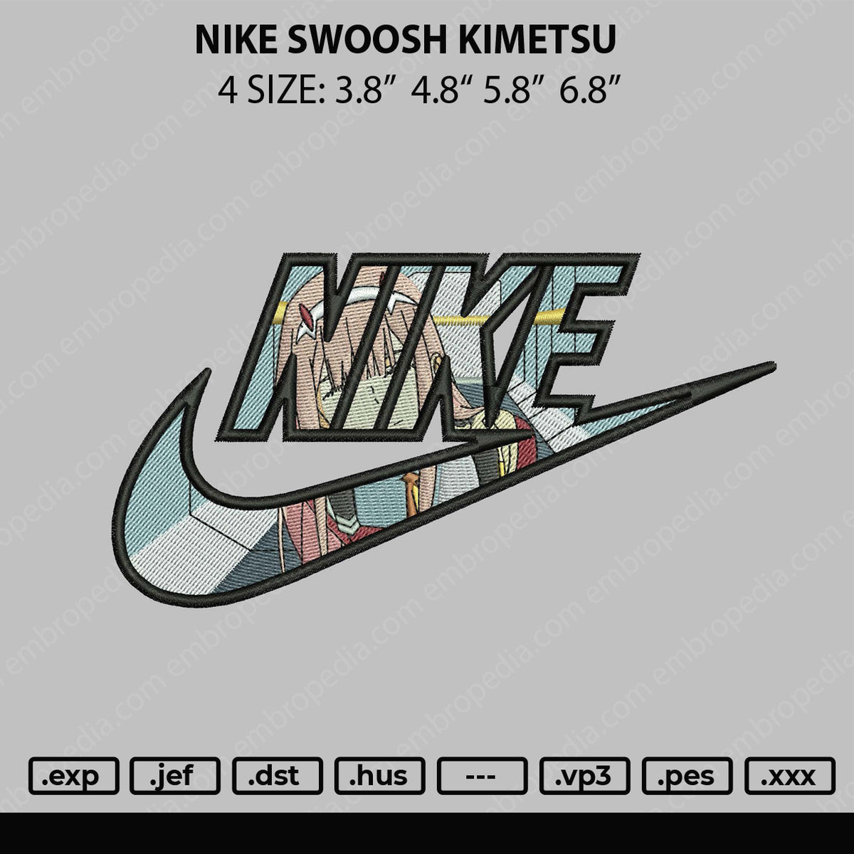 Nike Swoosh Kimetsu Embroidery File 4 size – Embropedia
